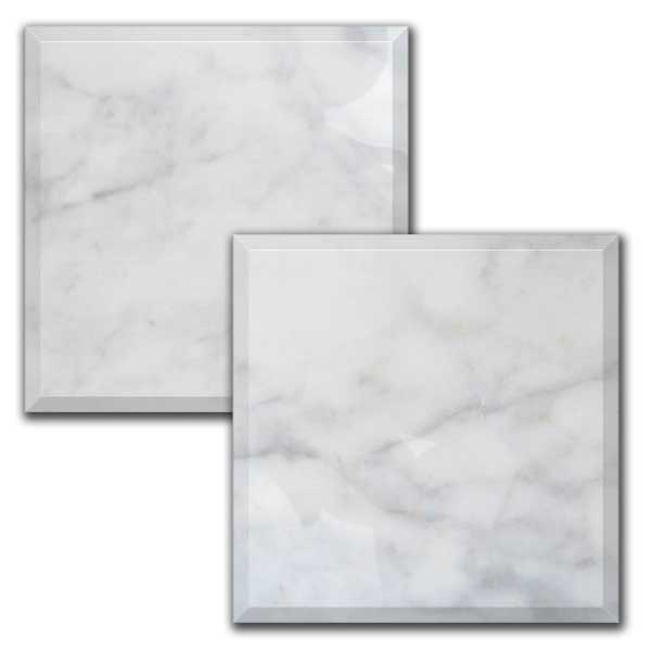 Ashen White : Ashen White 4x4 Beveled Polished